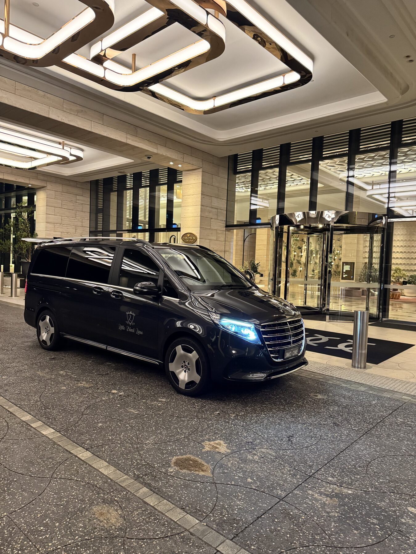 Little Black Limo at Crown Towers at dusk